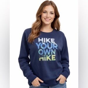 Columbia Navy Blue Hike Your Own Hike Graphic Crewneck Pullover Sweatshirt